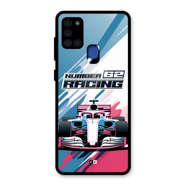 Motor Racing Glass Back Case for Galaxy A21s