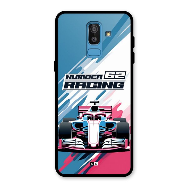 Motor Racing Glass Back Case for Galaxy J8