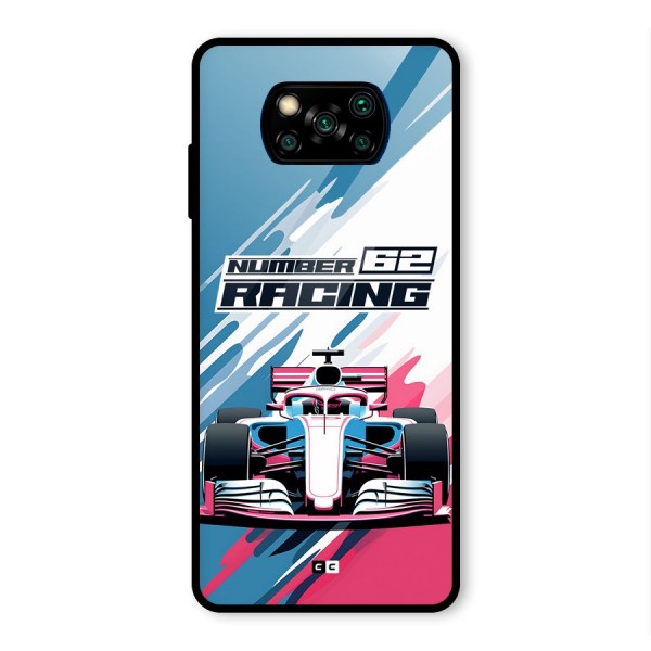 Motor Racing Glass Back Case for Poco X3 Pro