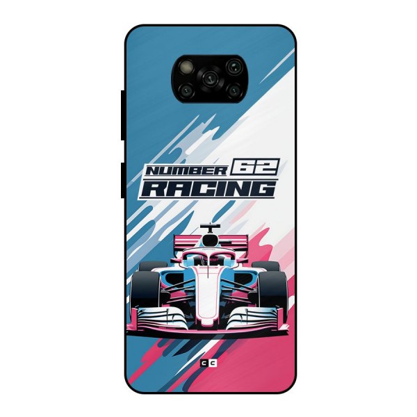 Motor Racing Metal Back Case for Poco X3