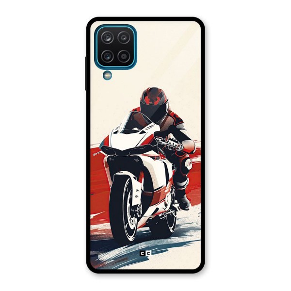 Motosport Rider Glass Back Case for Galaxy A12