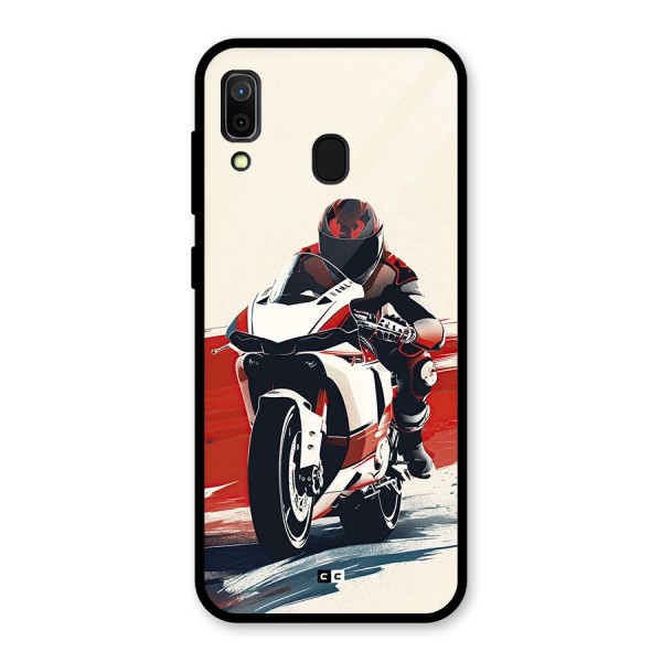 Motosport Rider Glass Back Case for Galaxy A30