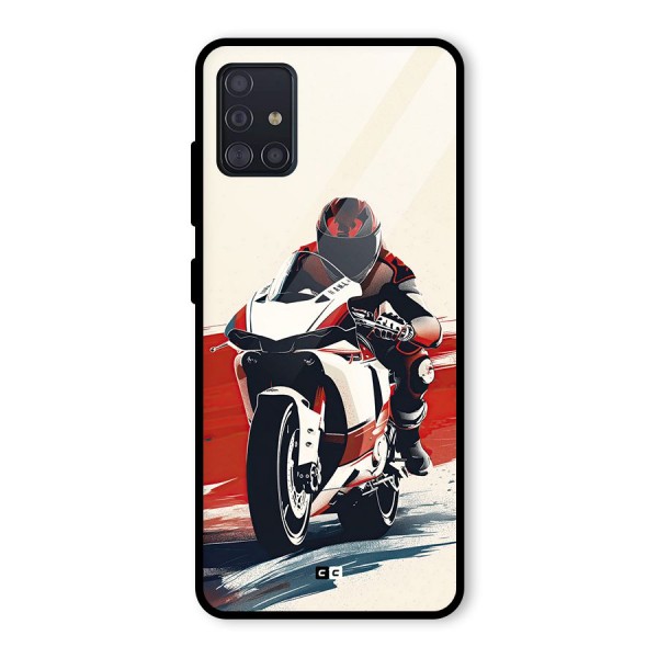 Motosport Rider Glass Back Case for Galaxy A51