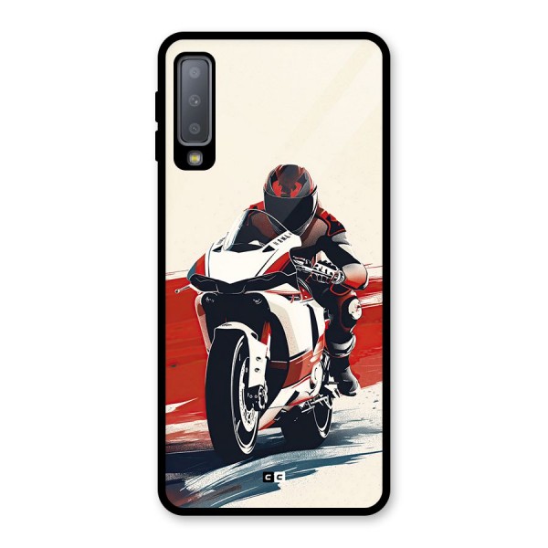 Motosport Rider Glass Back Case for Galaxy A7 (2018)