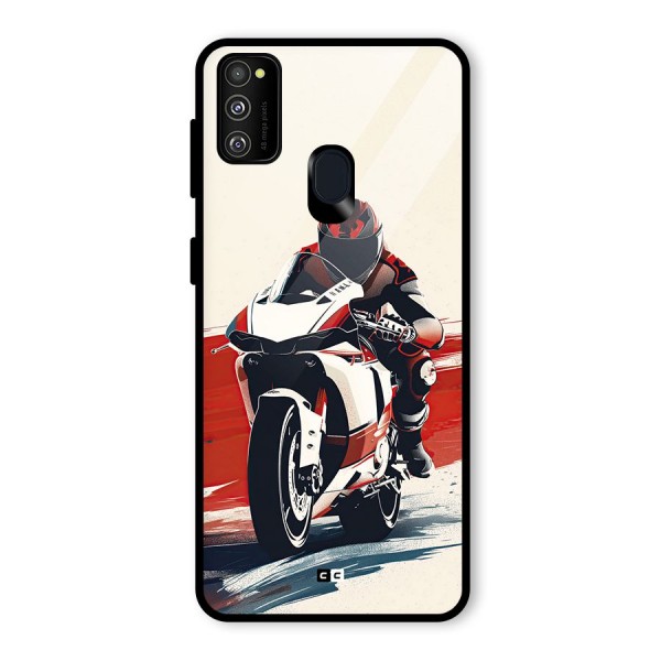 Motosport Rider Glass Back Case for Galaxy M30s