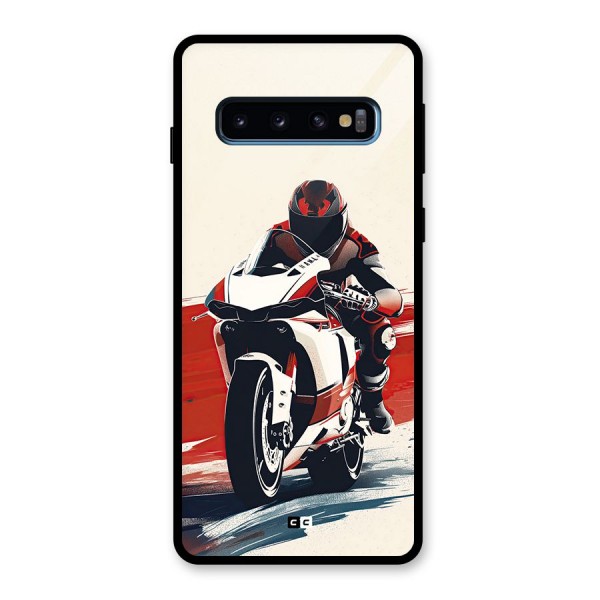 Motosport Rider Glass Back Case for Galaxy S10