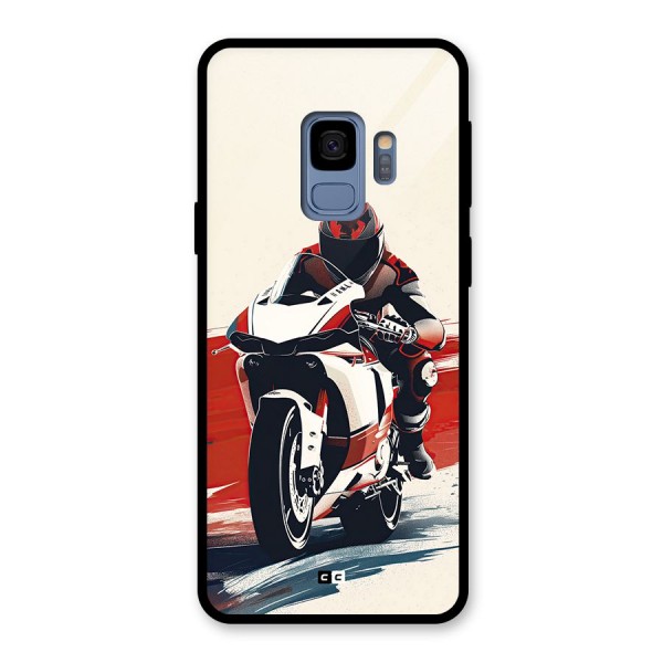 Motosport Rider Glass Back Case for Galaxy S9