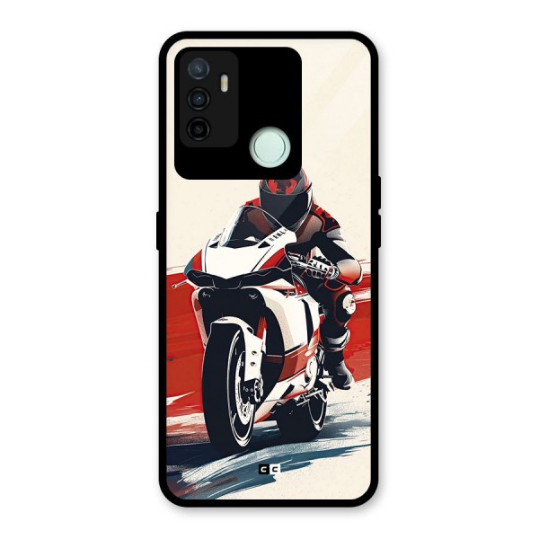 Motosport Rider Glass Back Case for Oppo A53