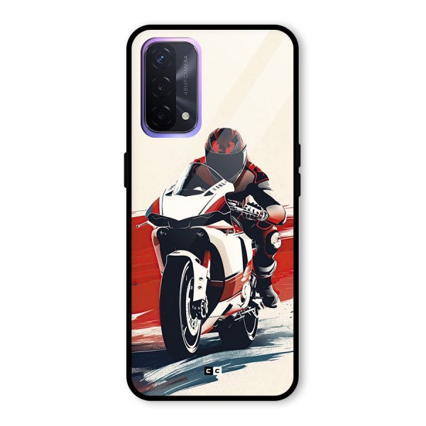 Motosport Rider Glass Back Case for Oppo A74 5G