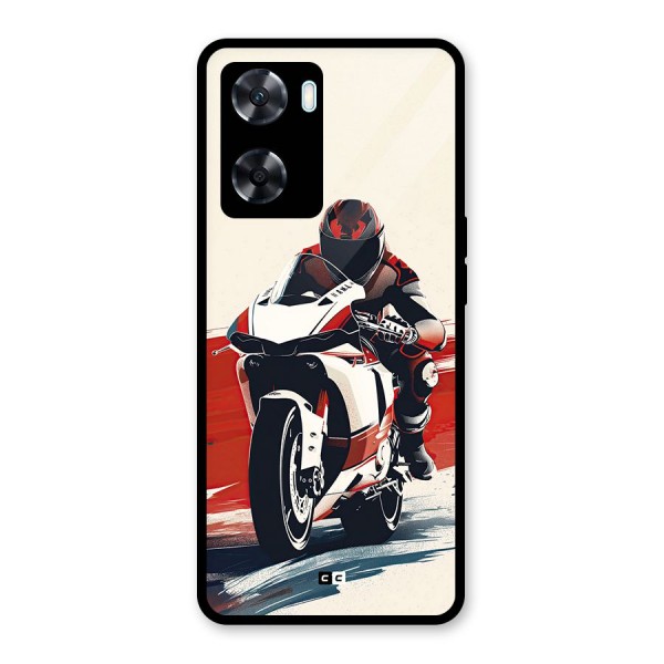 Motosport Rider Glass Back Case for Oppo A77