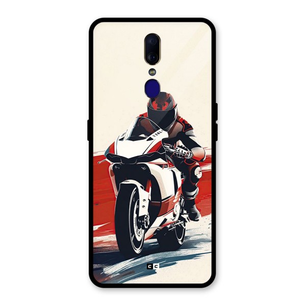 Motosport Rider Glass Back Case for Oppo F11