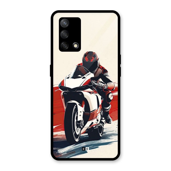 Motosport Rider Glass Back Case for Oppo F19