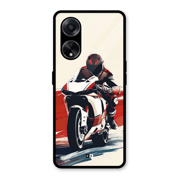 Motosport Rider Glass Back Case for Oppo F23