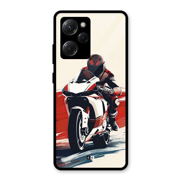 Motosport Rider Glass Back Case for Poco X5 Pro