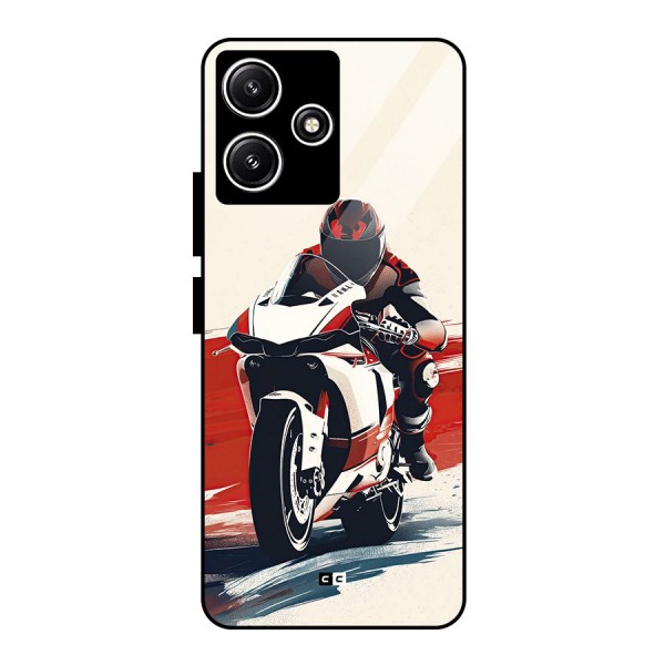 Motosport Rider Glass Back Case for Redmi 12 5G