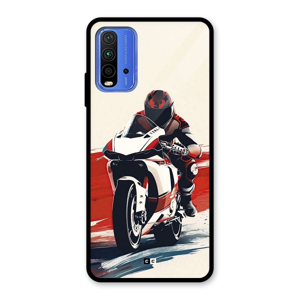 Motosport Rider Glass Back Case for Redmi 9 Power