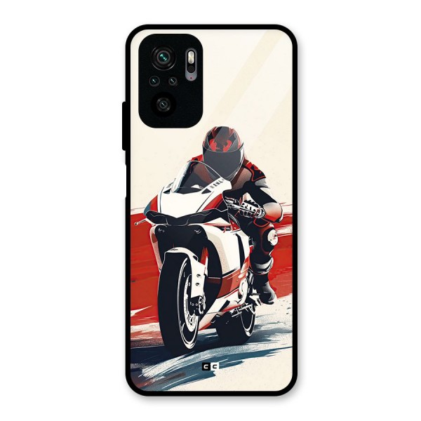 Motosport Rider Glass Back Case for Redmi Note 10S