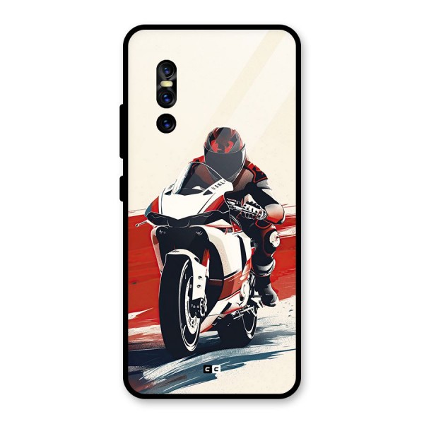 Motosport Rider Glass Back Case for Vivo V15 Pro