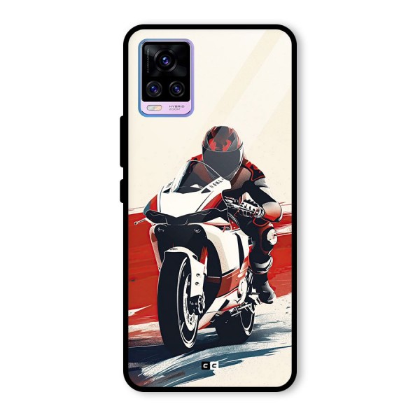 Motosport Rider Glass Back Case for Vivo V20 Pro