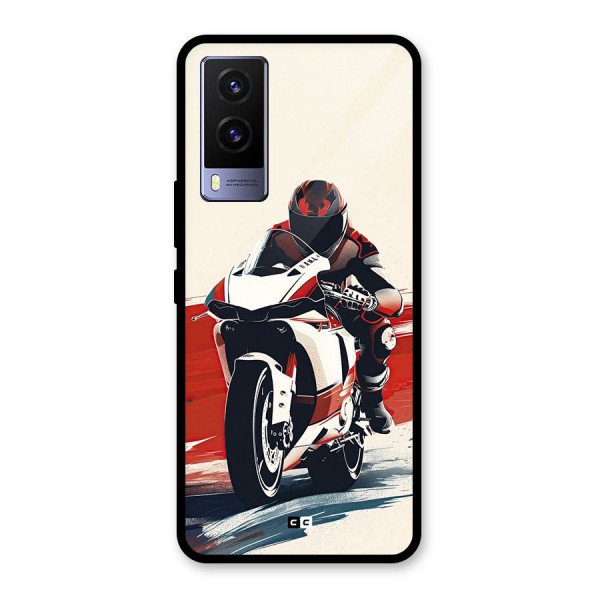 Motosport Rider Glass Back Case for Vivo V21e 5G