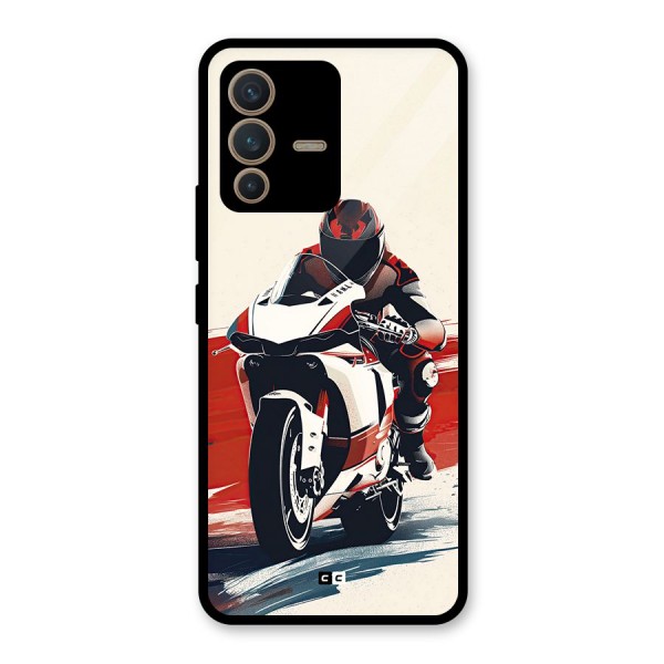 Motosport Rider Glass Back Case for Vivo V23 5G