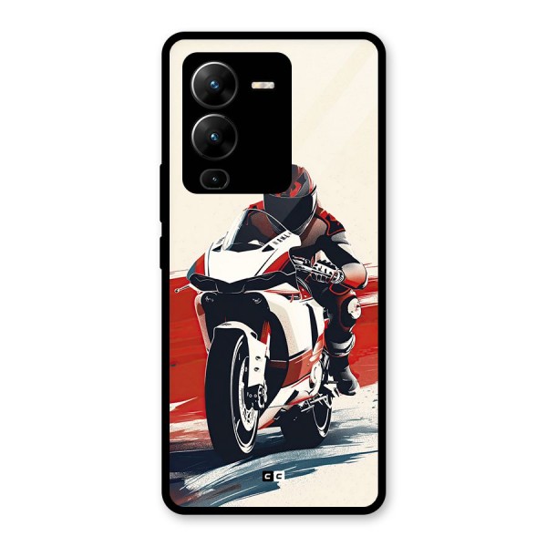 Motosport Rider Glass Back Case for Vivo V25 Pro