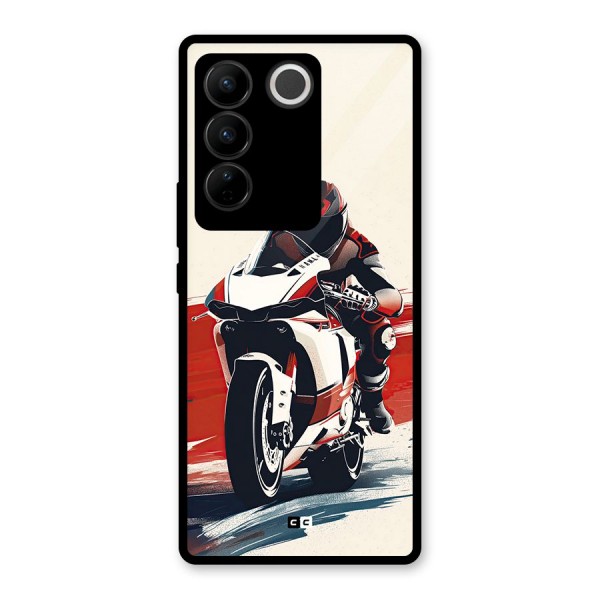 Motosport Rider Glass Back Case for Vivo V27 Pro