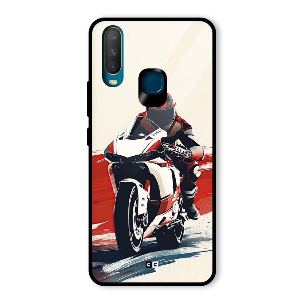 Motosport Rider Glass Back Case for Vivo Y12