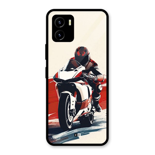 Motosport Rider Glass Back Case for Vivo Y15s