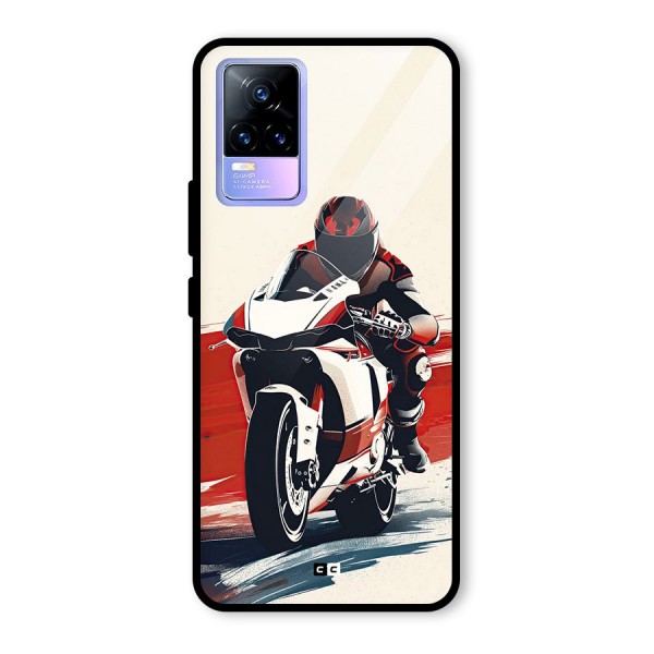 Motosport Rider Glass Back Case for Vivo Y73