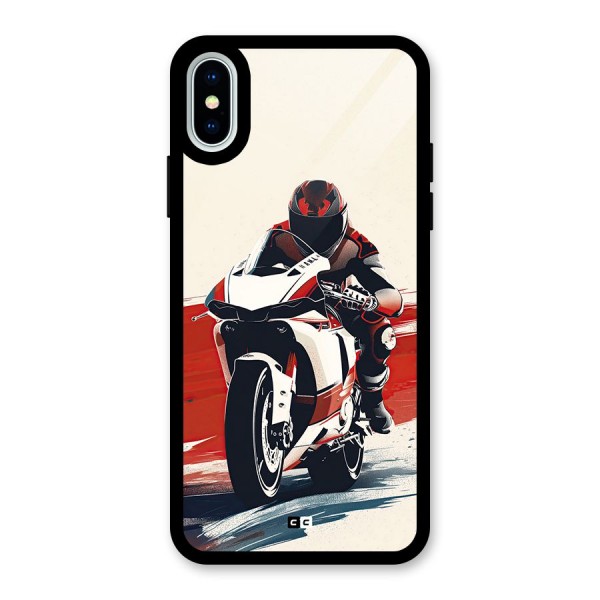 Motosport Rider Glass Back Case for iPhone X