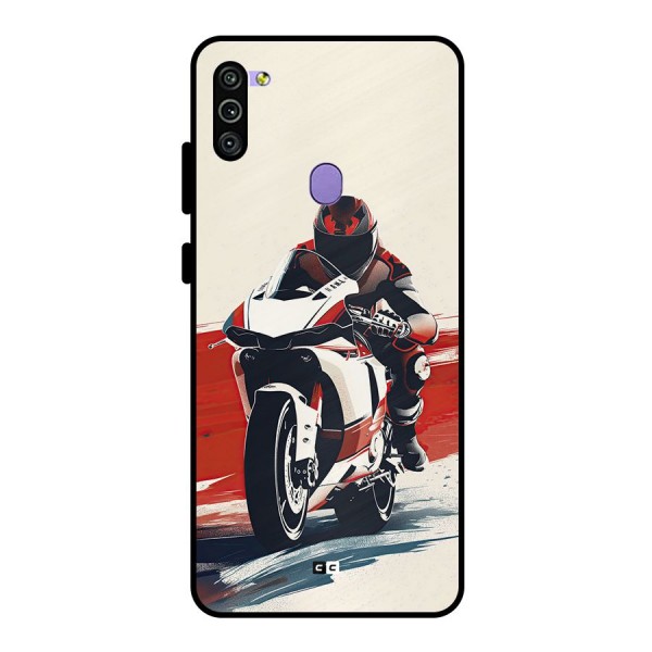 Motosport Rider Metal Back Case for Galaxy M11