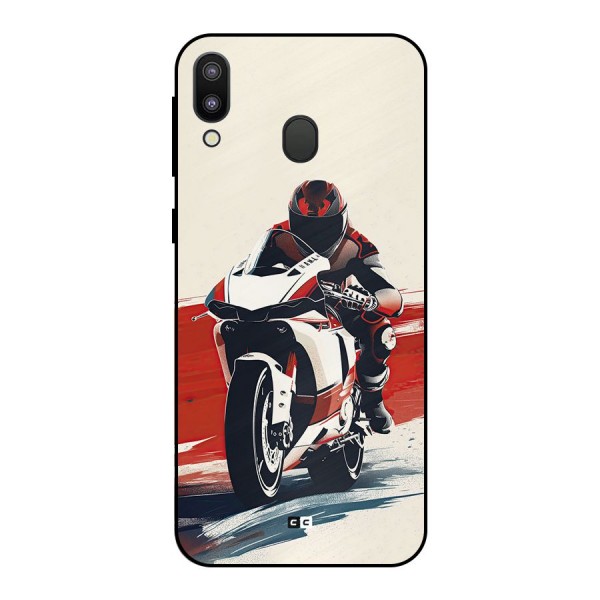 Motosport Rider Metal Back Case for Galaxy M20