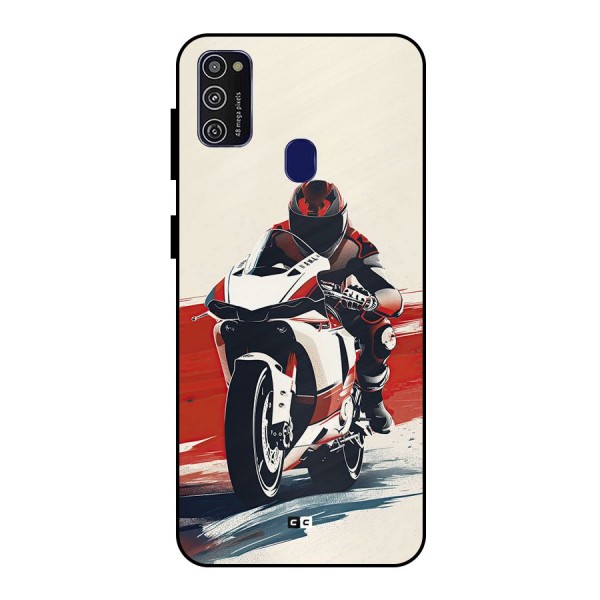 Motosport Rider Metal Back Case for Galaxy M21