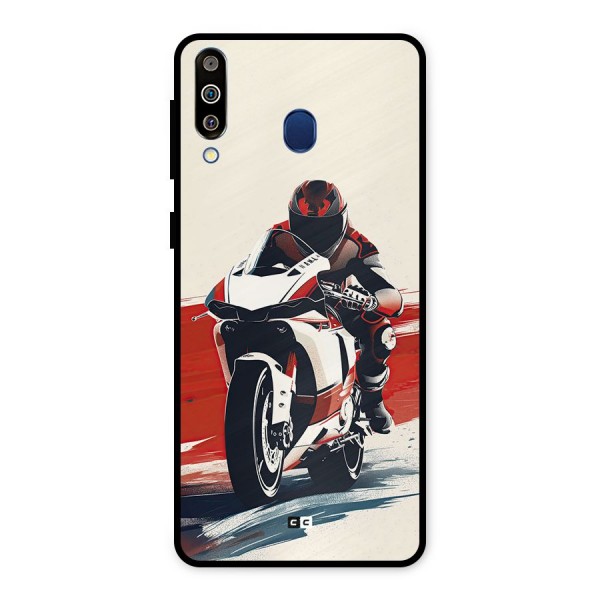 Motosport Rider Metal Back Case for Galaxy M30