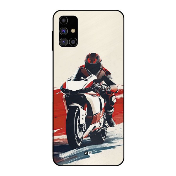 Motosport Rider Metal Back Case for Galaxy M31s