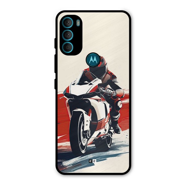 Motosport Rider Metal Back Case for Moto G71 5G