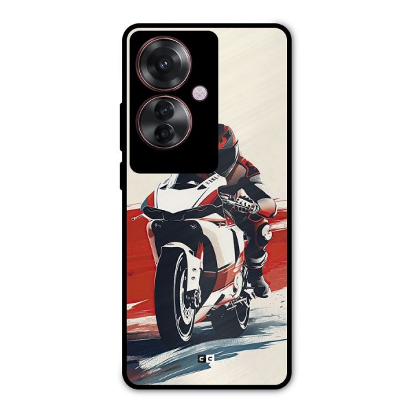 Motosport Rider Metal Back Case for Oppo F25 Pro