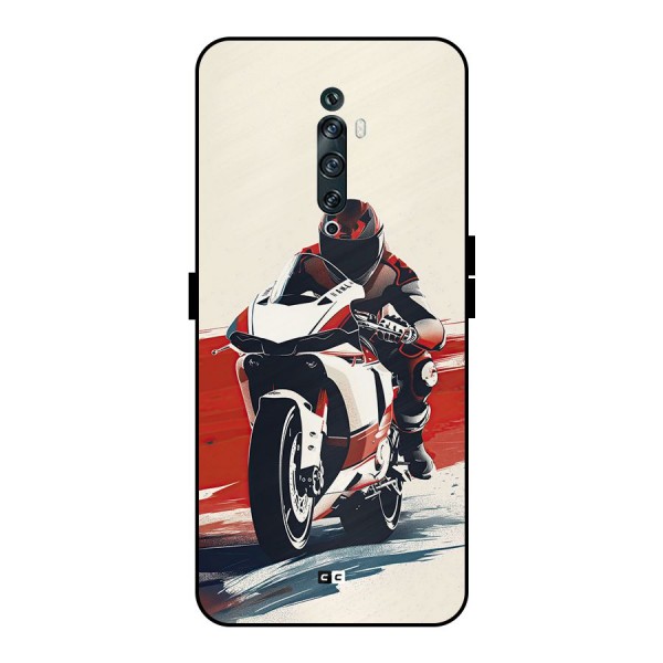 Motosport Rider Metal Back Case for Oppo Reno2 F