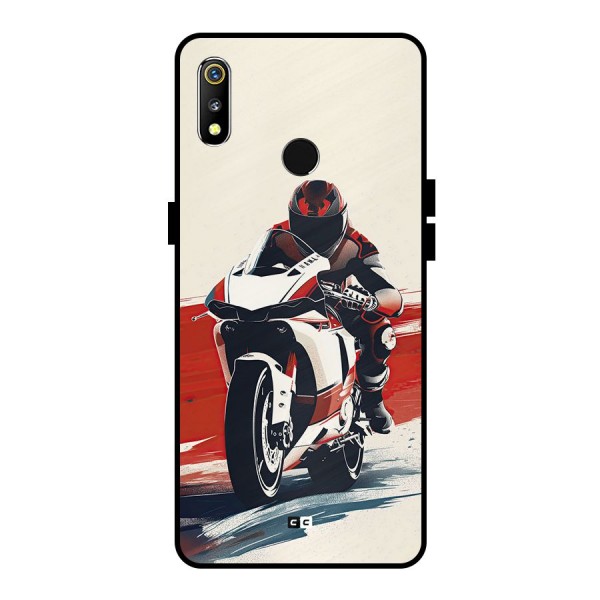 Motosport Rider Metal Back Case for Realme 3