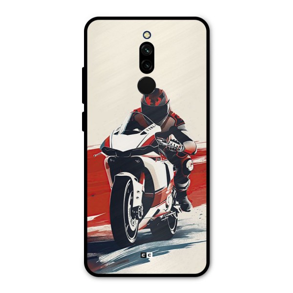 Motosport Rider Metal Back Case for Redmi 8