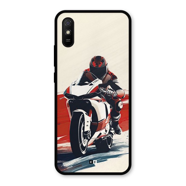 Motosport Rider Metal Back Case for Redmi 9a