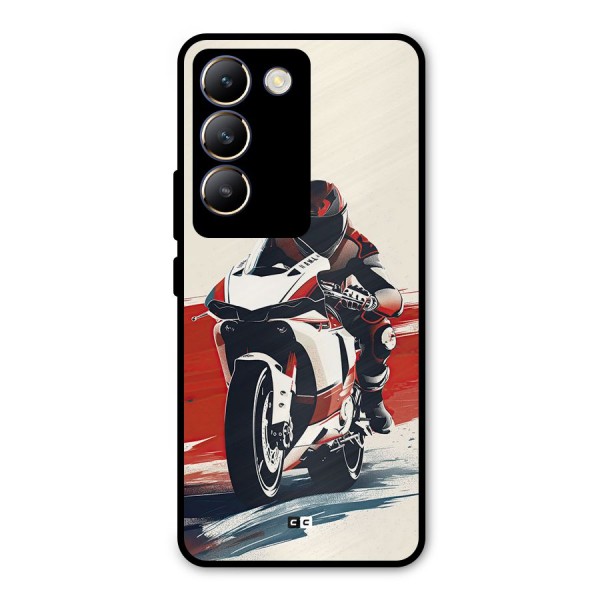 Motosport Rider Metal Back Case for Vivo T3 5G