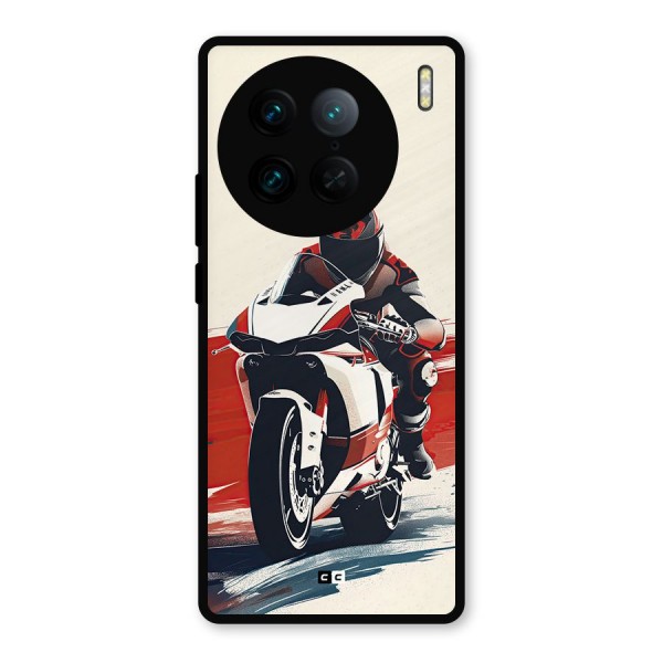 Motosport Rider Metal Back Case for Vivo X90 Pro