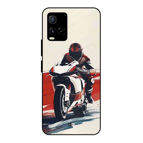 Motosport Rider Metal Back Case for Vivo Y21