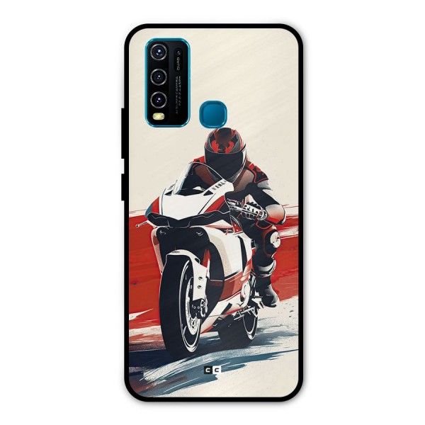 Motosport Rider Metal Back Case for Vivo Y50