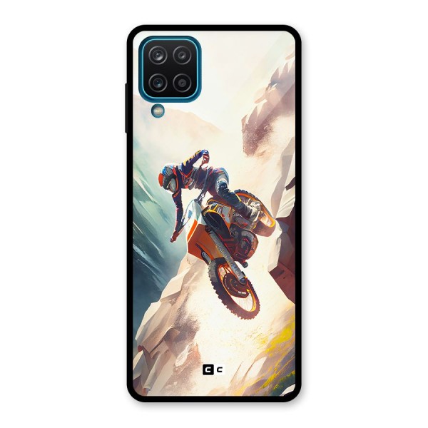 Mountain Biker Glass Back Case for Galaxy A12