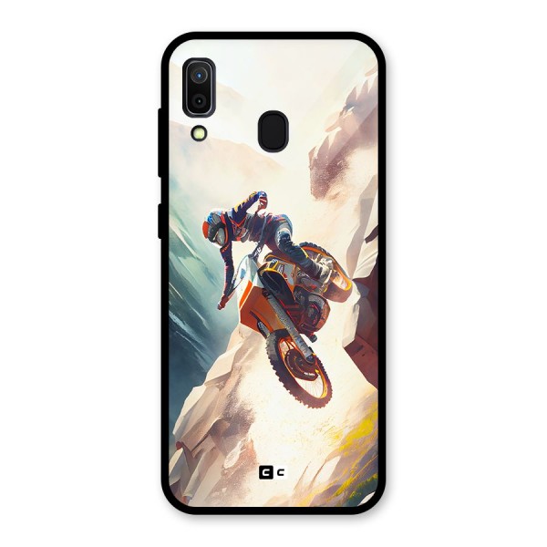 Mountain Biker Glass Back Case for Galaxy A30