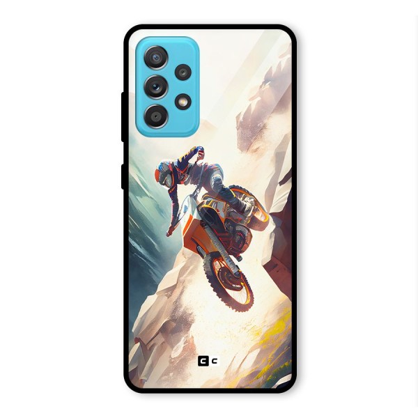 Mountain Biker Glass Back Case for Galaxy A52s 5G