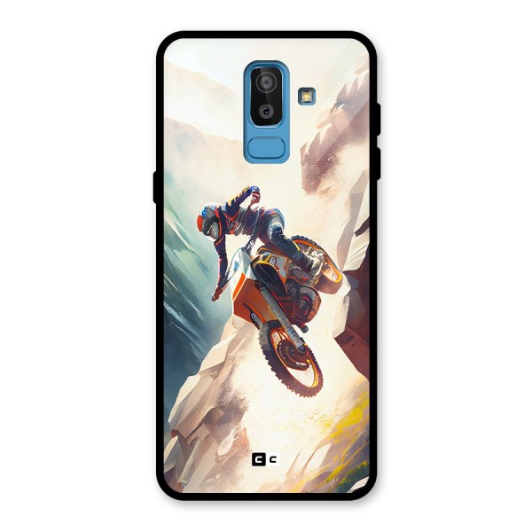 Mountain Biker Glass Back Case for Galaxy J8